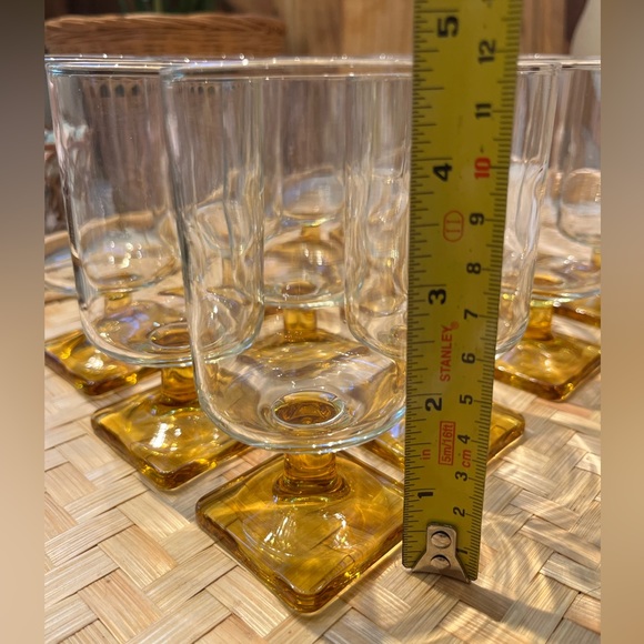 Set #1 S/6 vintage Federal Glass/Nordic Topaz glasses - Picture 5 of 7